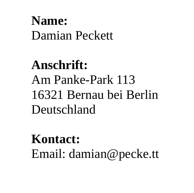 Contact details
